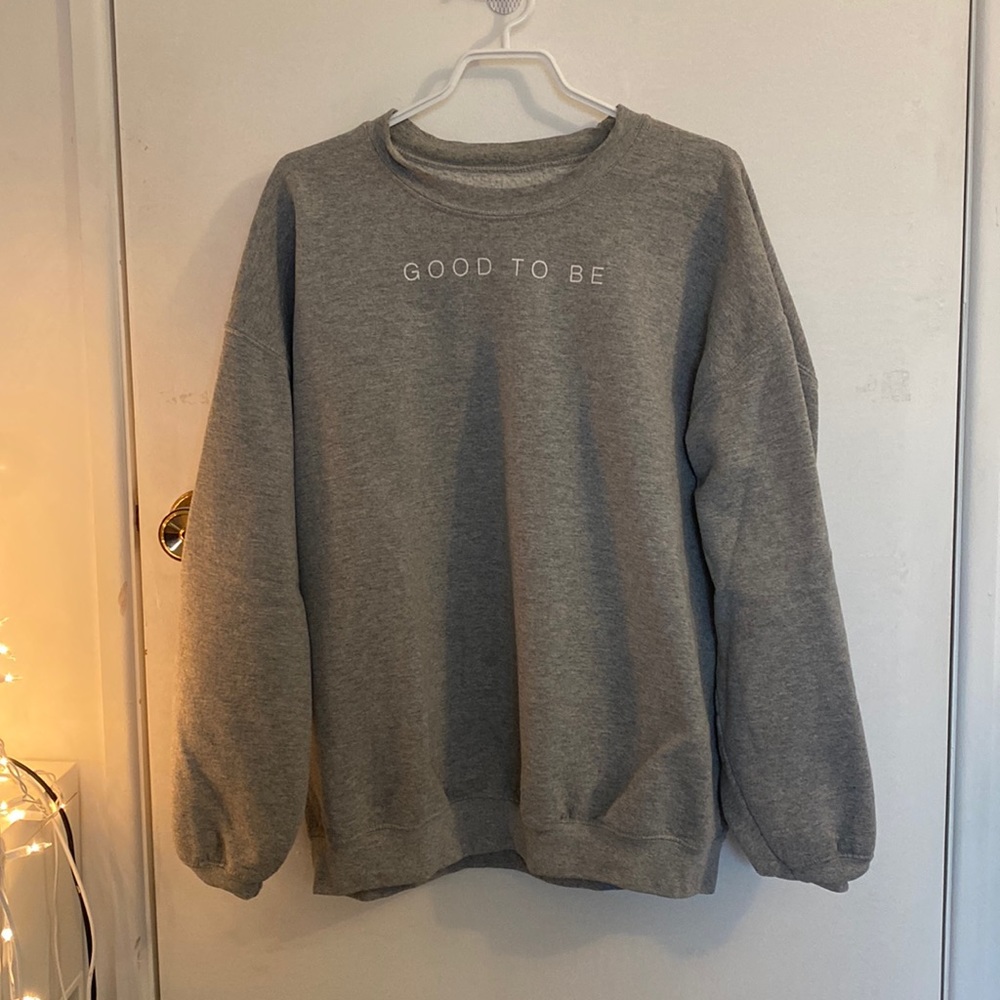 gray crew neck